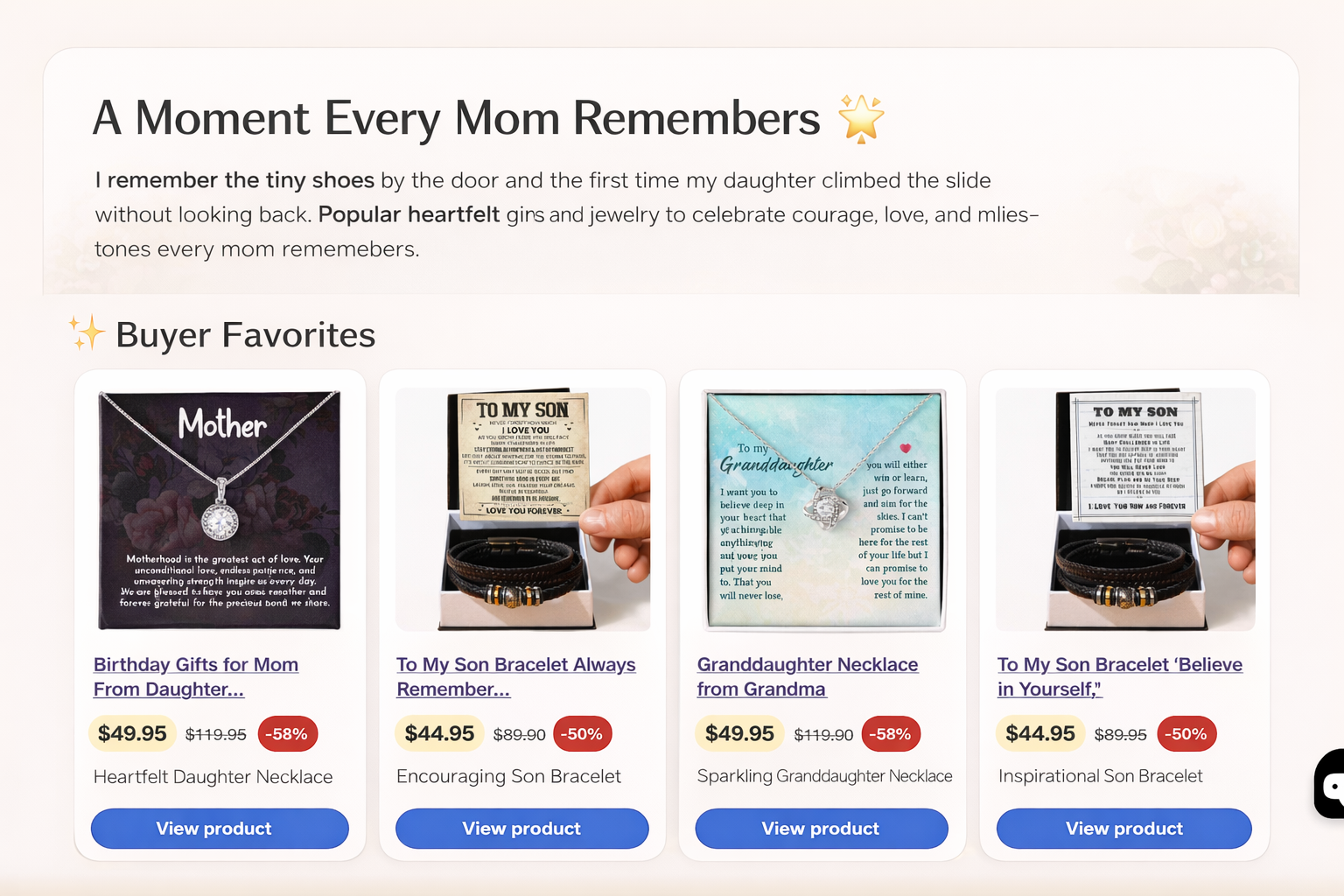 Blog article related products preview